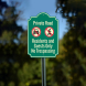 No Trespassing No Car No Walking Symbols Aluminum Sign (Non Reflective)