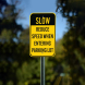 Slow Reduce Speed When Entering Parking Lot Aluminum Sign (Non Reflective)