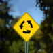 Roundabout Symbol Aluminum Sign (Non Reflective)