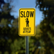 Slow Adults at Play with Graphic Aluminum Sign (Non Reflective)
