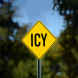 Icy Slippery Aluminum Sign (Non Reflective)