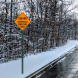 Slippery Icy Conditions Today Aluminum Sign (Non Reflective)
