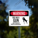 Warning Dog Has A Gun & Refuses To Take His Medications Aluminum Sign (Non Reflective)