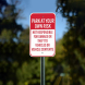 Park At Your Own Risk Not Responsible For Damage Or Theft Aluminum Sign (Non Reflective)