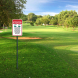 Place Your Ball On The Grassy Back Edge Aluminum Sign (Non Reflective)