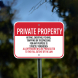 North Carolina Private Property No Trespassing Horizontal Aluminum Sign (Non Reflective)