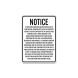 Washington Agritourism Limited Liability For An Injury Or Death Aluminum Sign (Non Reflective)