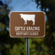 Cattle Grazing Keep Gate Closed Aluminum Sign (Non Reflective)