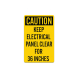 Keep Electrical Panel Clear Decal (Non Reflective)