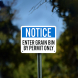 OSHA Enter Grain Bin By Permit Only Aluminum Sign (Non Reflective)