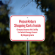 Please Return Shopping Carts Inside Aluminum Sign (Non Reflective)