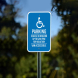 ADA Accessible Parking Vehicle ID Required Aluminum Sign (Non Reflective)
