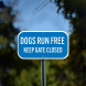 Dogs Run Free Keep Gate Closed Aluminum Sign (Non Reflective)