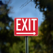 Exit With Right Arrow Aluminum Sign (Non Reflective)
