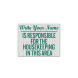 Write On Responsible For Housekeeping Decal (EGR Reflective)