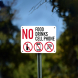 No Food No Drinks No Cell Phone Plastic Sign