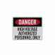 High Voltage Authorized Personnel Only Decal (Reflective)
