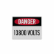 Warning 13800 Volts Decal (Reflective)