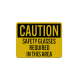 PPE Safety Glasses Required Decal (Reflective)