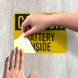 OSHA Caution Battery Inside Decal (Reflective)