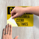 Keep This Area Clear At All Times Decal (Reflective)
