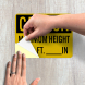 Write-On OSHA Caution Maximum Height Decal (Reflective)