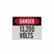 OSHA Danger 13200 Volts Decal (Reflective)