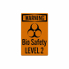 OSHA Warning Biosafety Level 2 Decal (Reflective)