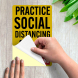 Practice Social Distancing While In Building Decal (Reflective)