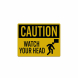 Caution Watch Your Head Decal (Reflective)