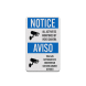 Bilingual OSHA All Activities Monitored Aluminum Sign (Diamond Reflective)