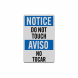 Bilingual OSHA Do Not Touch Decal (Reflective)