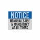 OSHA Notice Handrail Use Is Mandatory Decal (Reflective)
