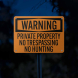 OSHA Warning Private Property Aluminum Sign (Reflective)