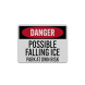 Falling Ice Park At Own Risk Aluminum Sign (Reflective)