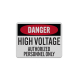High Voltage Authorized Personnel Only Aluminum Sign (Reflective)