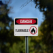 Danger Flammable Aluminum Sign (Reflective)