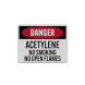 Acetylene No Smoking Aluminum Sign (Reflective)