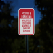 Private Parking Violators Towed Away Aluminum Sign (Reflective)