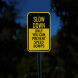 Slow Down Speed Bumps Aluminum Sign (Reflective)