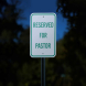 Parking Reserved for Pastor Aluminum Sign (Reflective)