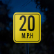 Advisory Speed 20 MPH Aluminum Sign (Reflective)