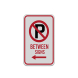 No Parking Symbol Between Signs Aluminum Sign (Reflective)