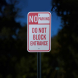 No Parking Do Not Block Entrance Aluminum Sign (Reflective)