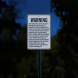 Oregon Agritourism Liability Warning Aluminum Sign (Reflective)