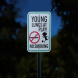 No Smoking Young Lungs At Play Aluminum Sign (Reflective)