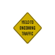 Warning Yield To Oncoming Traffic Aluminum Sign (Reflective)