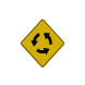 Warning Roundabout Symbol Aluminum Sign (Reflective)