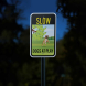 Slow Down Dogs At Play Aluminum Sign (Reflective)