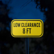 Low Clearance Crossing 8 Ft Aluminum Sign (Reflective)